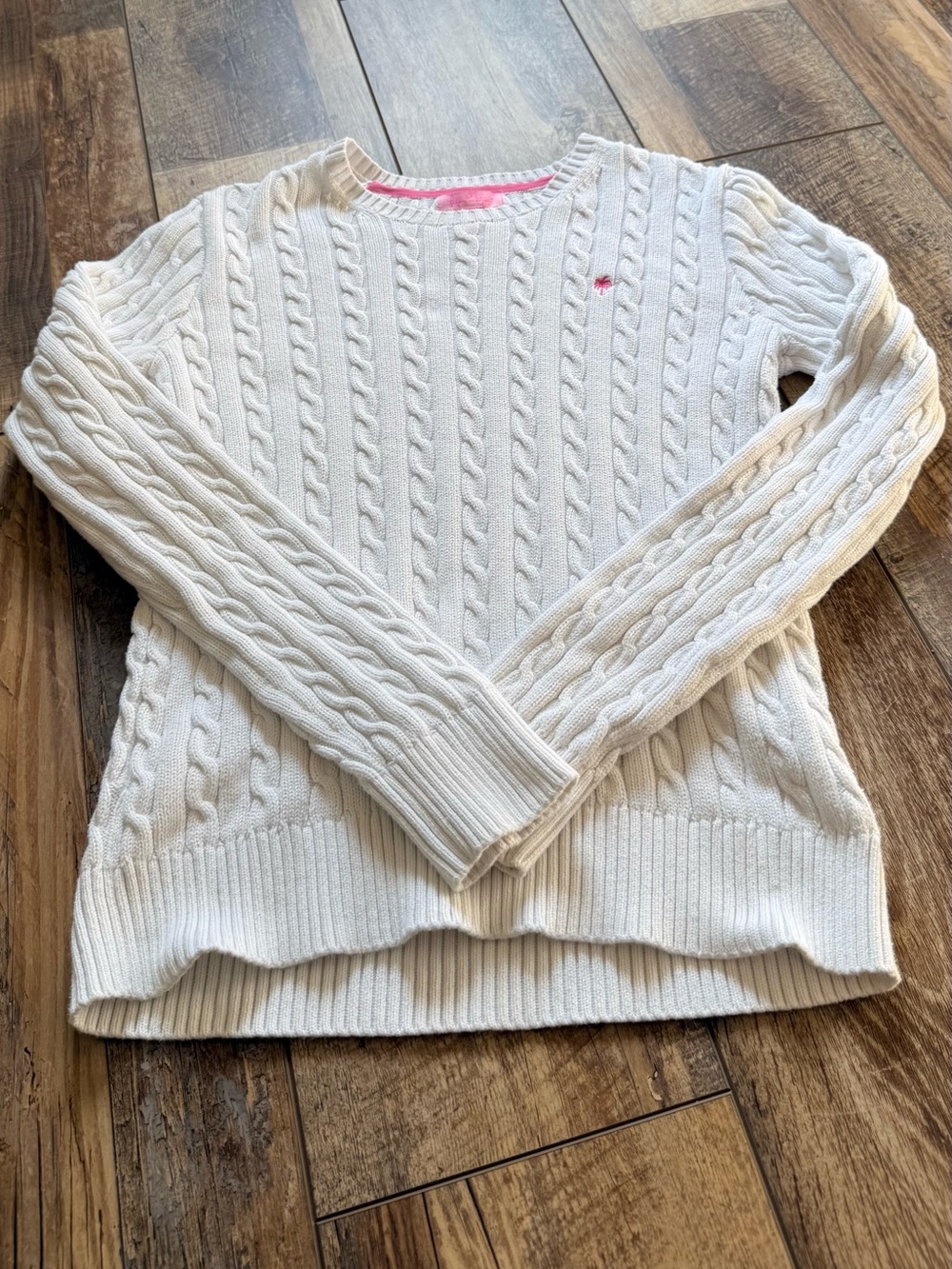 Lilly Pulitzer - Palm Tree Cable Knit Sweater - M - White